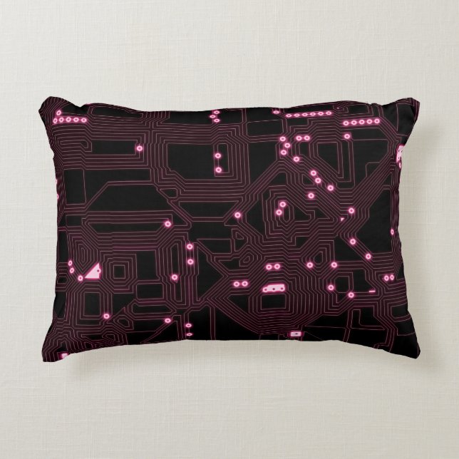 pink micro chip circuit backgroundbackground,3d,ab decorative cushion (Front)