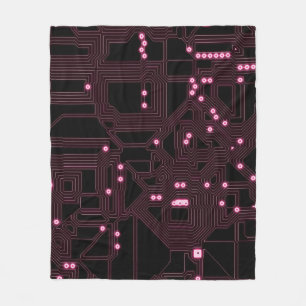 pink micro chip circuit backgroundbackground,3d,ab fleece blanket