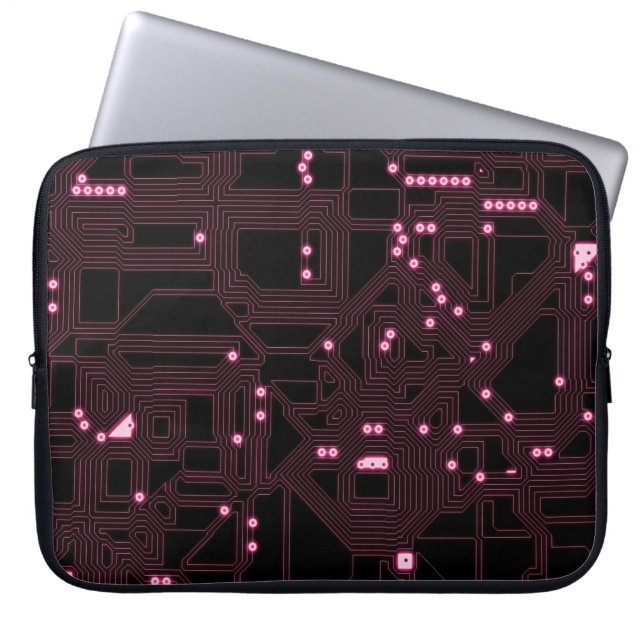 pink micro chip circuit backgroundbackground,3d,ab laptop sleeve (Front)