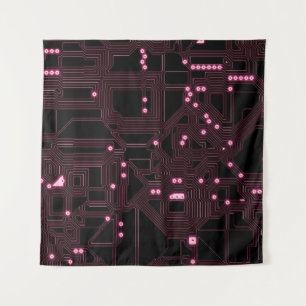 pink micro chip circuit backgroundbackground,3d,ab tapestry