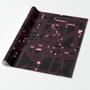 pink micro chip circuit backgroundbackground,3d,ab wrapping paper