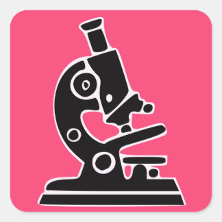 Pink Microscope Square Sticker