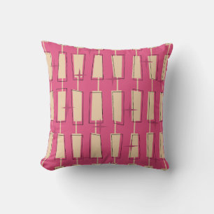 Pink Mid Century Modern Atomic Blocks Cushion