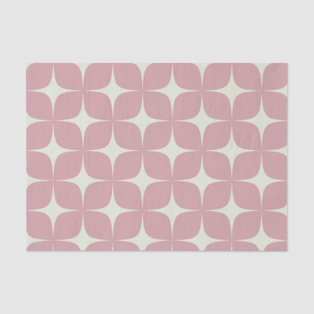 Pink Mid Century Modern Boho Geometric Elegant Tissue Paper (Front)