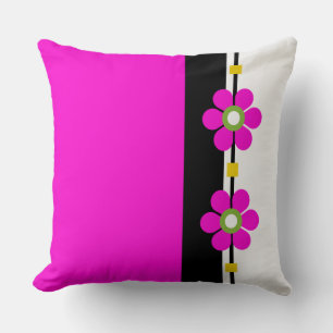 Pink Mid Century Modern Flower Power Cushion