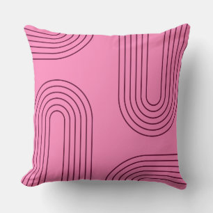 pink mid century modern retro mod geometric cushion