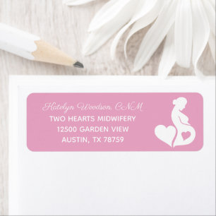 Pink Midwife Doula or OBGYN Return Address