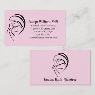 Pink Midwife Services Mum & Baby Doula Business Card