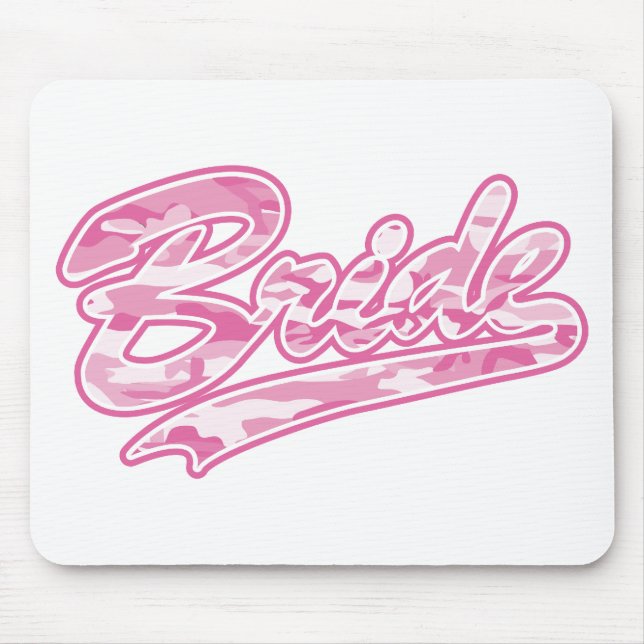 Pink Military Bride Camouflage Mouse Mat (Front)