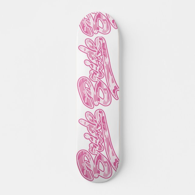 Pink Military Bride Camouflage Skateboard (Front)