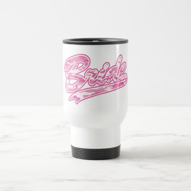 Pink Military Bride Camouflage Travel Mug (Center)