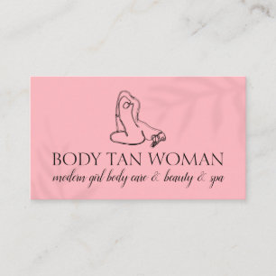 Pink Millennium Body Tanning Woman Back Waist Business Card