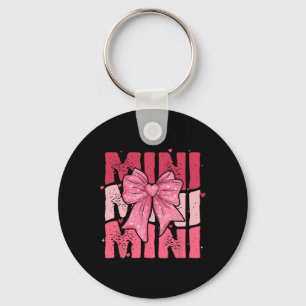 Pink Mini Coquette Bow Happy Valentine Day Mom Mot Key Ring