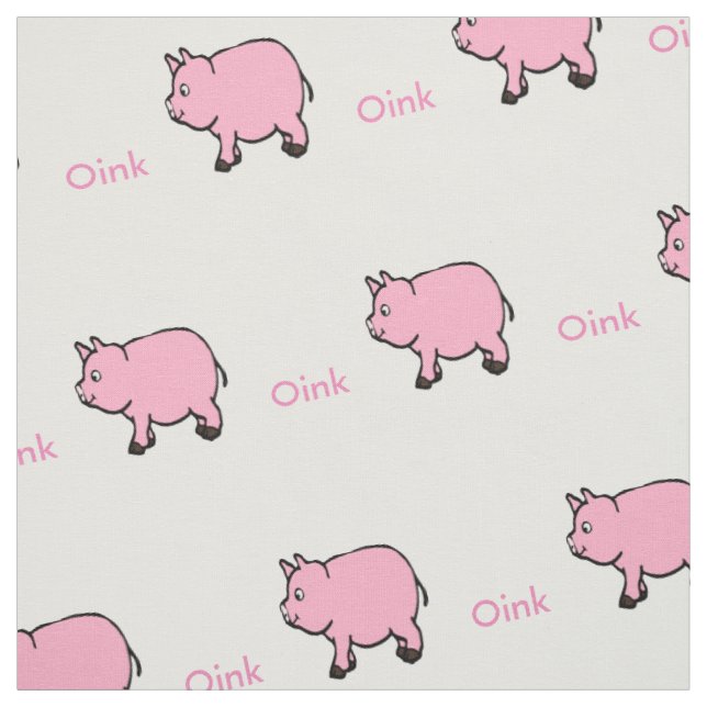 Pink Mini Pigs and Oink Fabric (Swatch)