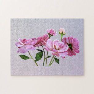 Pink Miniature Roses Jigsaw Puzzle