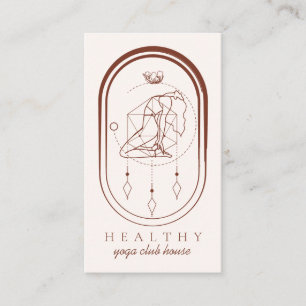 Pink Minimal Beauty Secret Geometry Yoga Coach Business Card