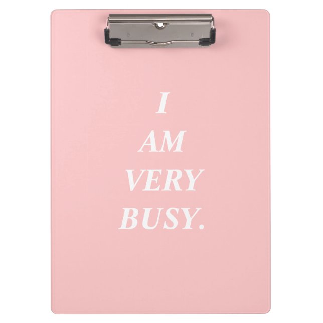 Pink Minimal Clipboard Cute Office Work School (Front)