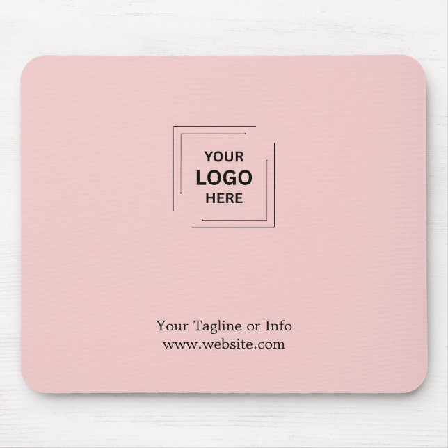 Pink Minimal Corporate Business Logo Mouse Pad (Front)