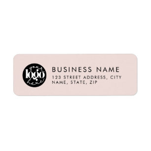 Pink Minimal Custom Business Logo Return Address 