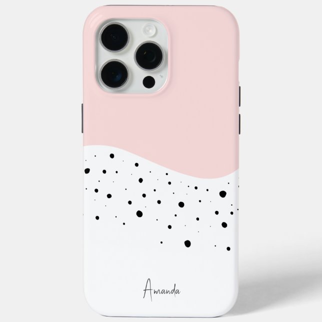 Pink minimal design  with dots Case-Mate iPhone ca Case-Mate iPhone Case (Back)
