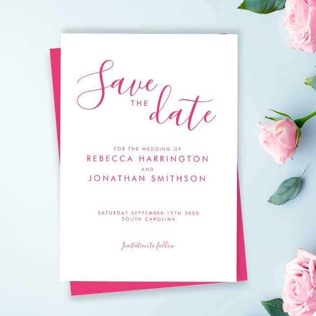 Pink Minimal Elegant Wedding Save The Date (Creator Uploaded)