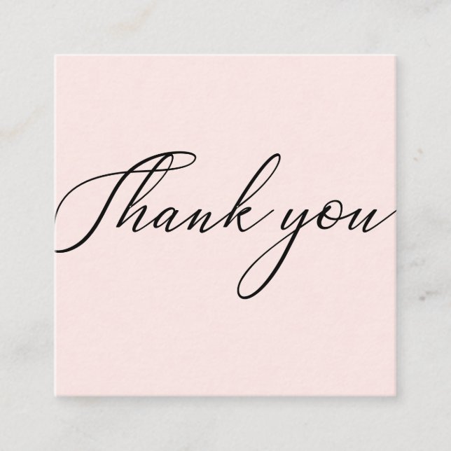 Pink Minimal Modern Thank you Business Cards (Front)