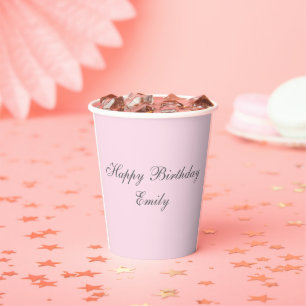 Pink Minimalist Birthday Party Paper Cup