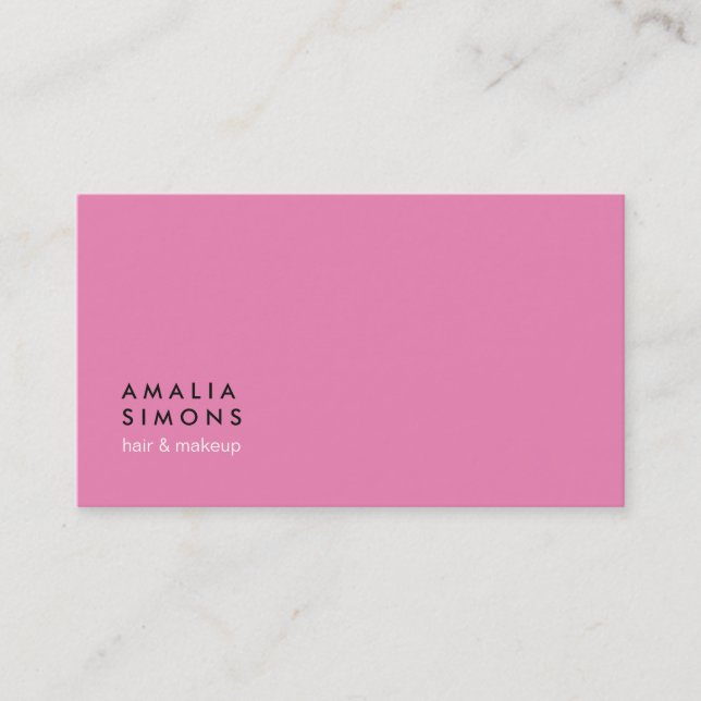 Pink Minimalist Business Cards (Front)