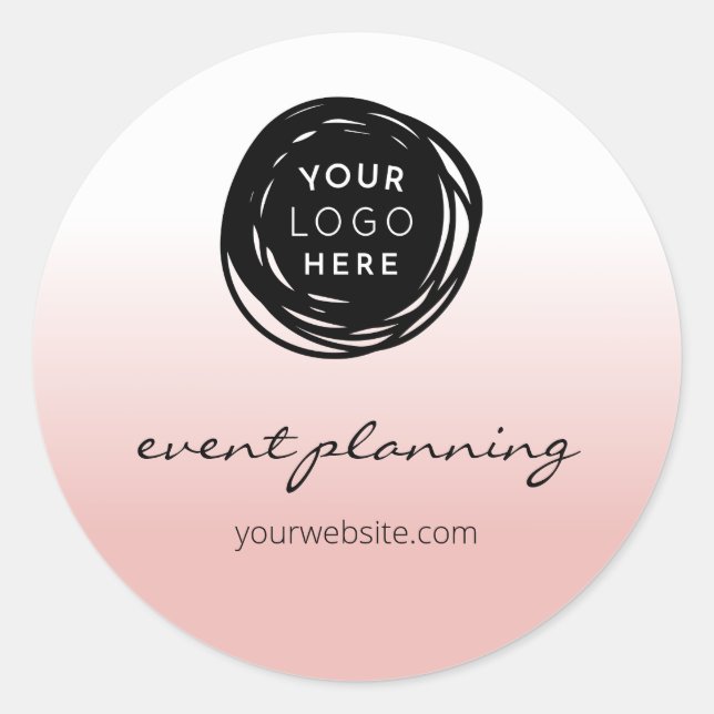 Pink Minimalist Business Envelope Seal Sticker (Front)