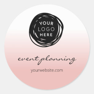 Pink Minimalist Business Envelope Seal Sticker