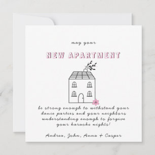 PINK MINIMALIST Congrats On Your New Apartment Holiday Card