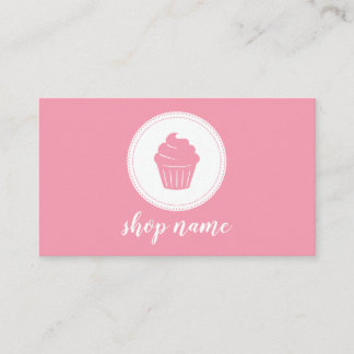 Pink Minimalist Cupcake Baker Business Card