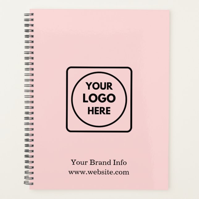 Pink Minimalist | Custom Modern Business Logo Planner (Front)