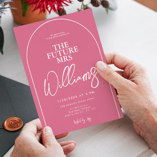 Pink Minimalist Elegant Blush Bridal Shower  Invitation