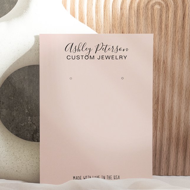 Pink minimalist elegant jewellery earring display business card (Creator Uploaded)