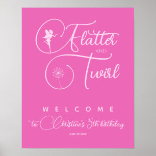 Pink Minimalist Fairy Welcome  Poster