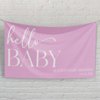 Pink Minimalist Hello Baby Baby Shower