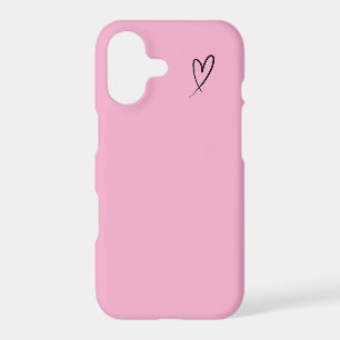 Pink Minimalist Kawaii Heart iPhone Case Mate