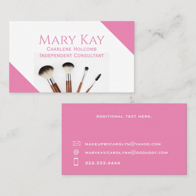 Pink Minimalist Makeup  Business Card (Front/Back)