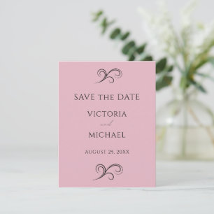Pink Minimalist Modern Wedding Save The Date