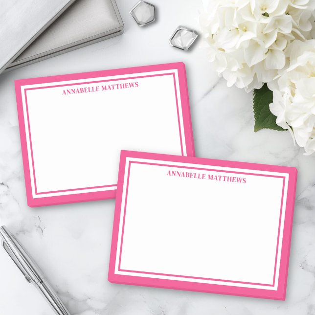 Pink Minimalist Monogram Post-it Notes (Pink Minimalist Monogram Post-it Notes )