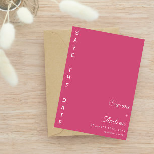 Pink Minimalist Plain Classy Modern Wedding Invitation