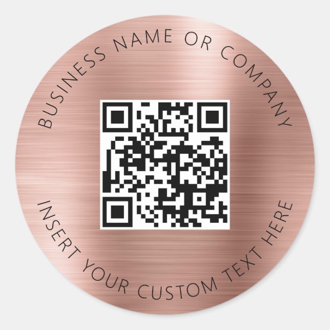 Pink Minimalist QR Code Business Simple Classic Round Sticker (Front)