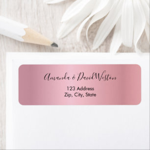 Pink minimalist script return address