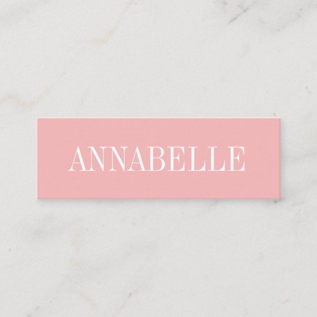 Pink minimalist trendy modern business card (Front)