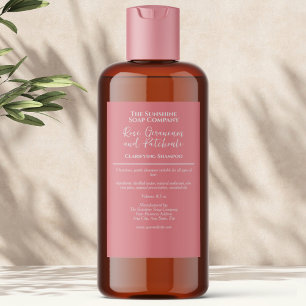 Pink minimalist waterproof cosmetics bottle label
