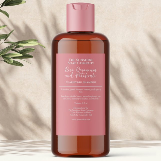 Pink minimalist waterproof cosmetics bottle label (Creator Uploaded)