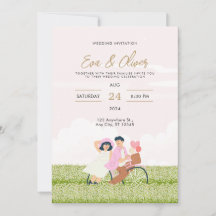 Pink Minimalist Wedding Invitation