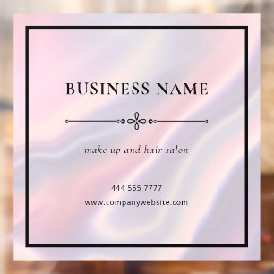 Pink Minimlist Business Salon Name Black Frame Window Cling