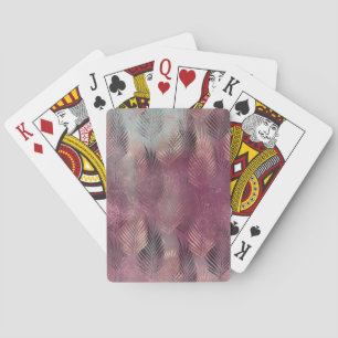 Pink Mint Abstract Tropical Leaves  Playing Cards